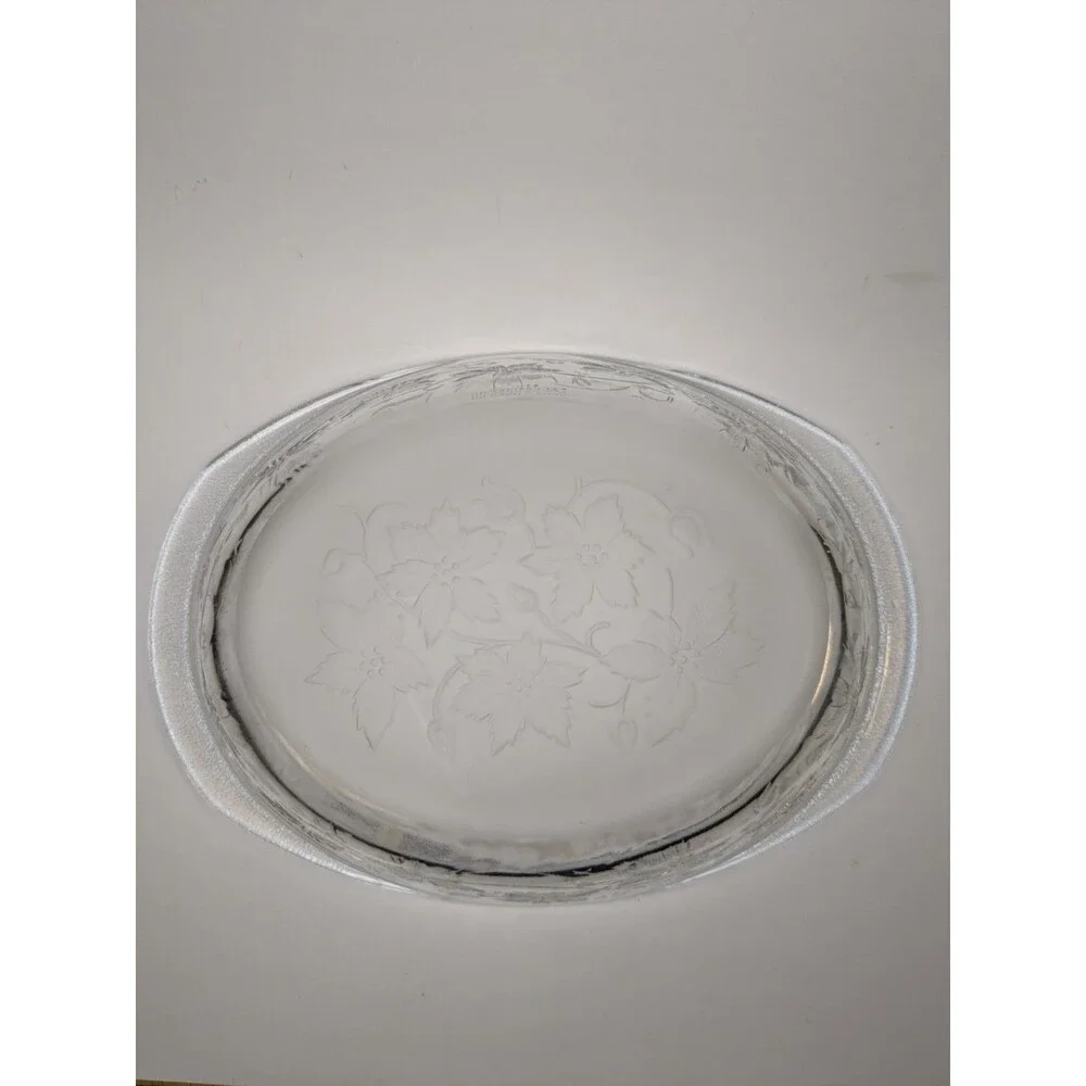 Princess House Fantasia #529 3 Qt Oval Covered Casserole Dish Clear Glass Lid